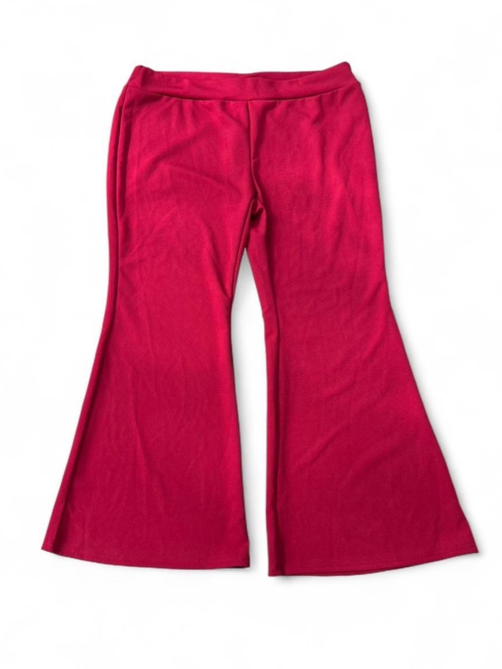 Women's Flared Knit Pants - Bright Magenta Pink